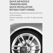 Multifunctional Portable Car Electric Wireless Tire Inflator Pump(Mechanical Button)