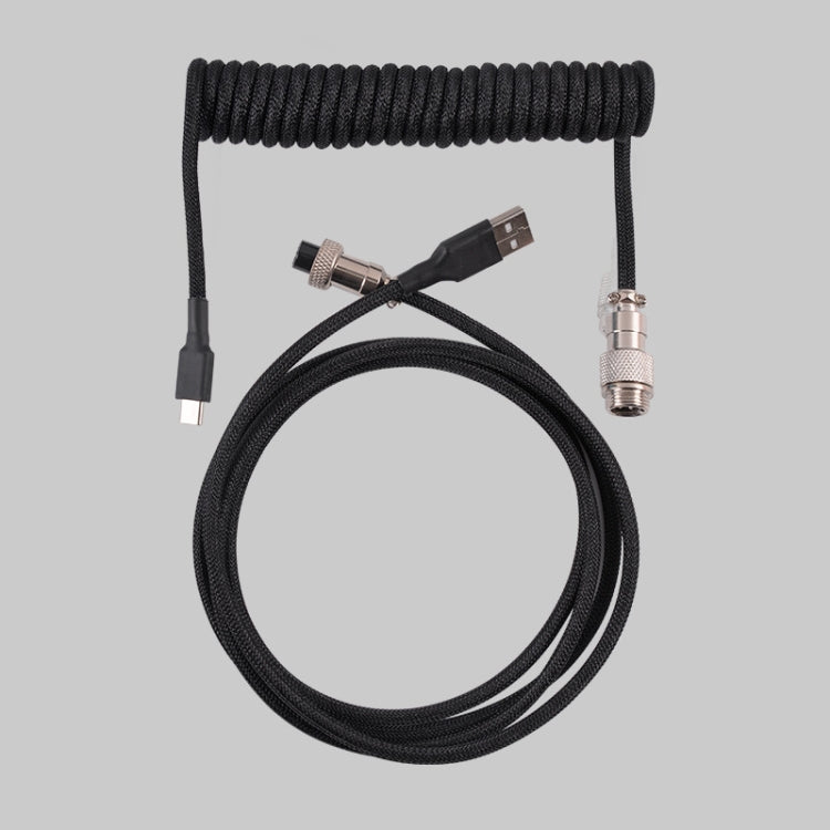 USB-C/Type-C  Mechanical Keyboard Wire Computer Aviation Connector,Cable Length: 3m(Black)