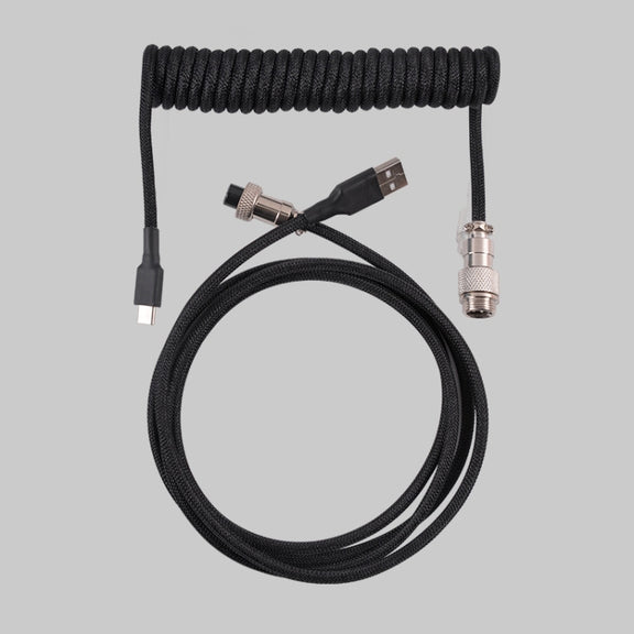 USB-C/Type-C  Mechanical Keyboard Wire Computer Aviation Connector,Cable Length: 3m(Black)