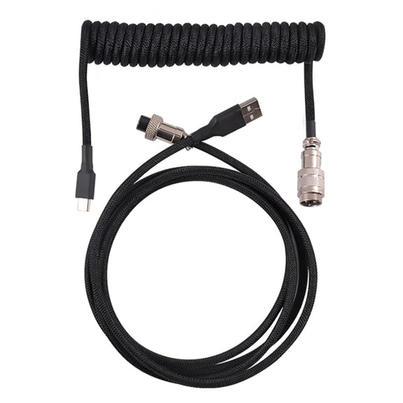 USB-C/Type-C  Mechanical Keyboard Wire Computer Aviation Connector,Cable Length: 3m(Black)