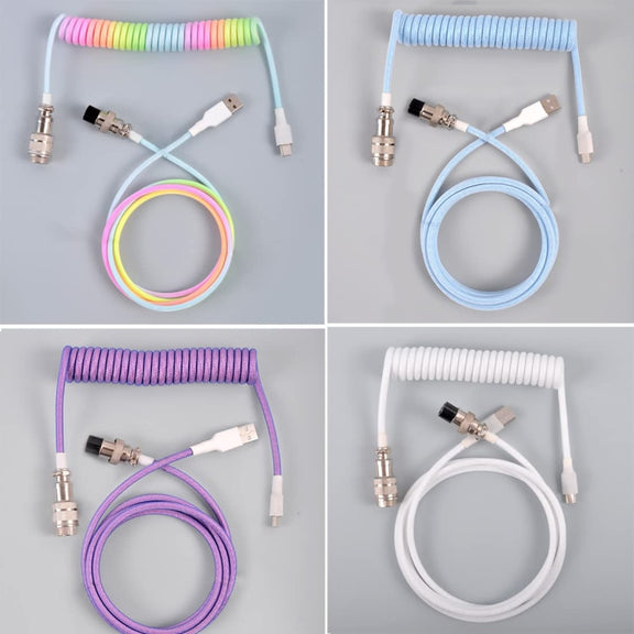 USB-C/Type-C  Mechanical Keyboard Wire Computer Aviation Connector,Cable Length: 3m(Black)