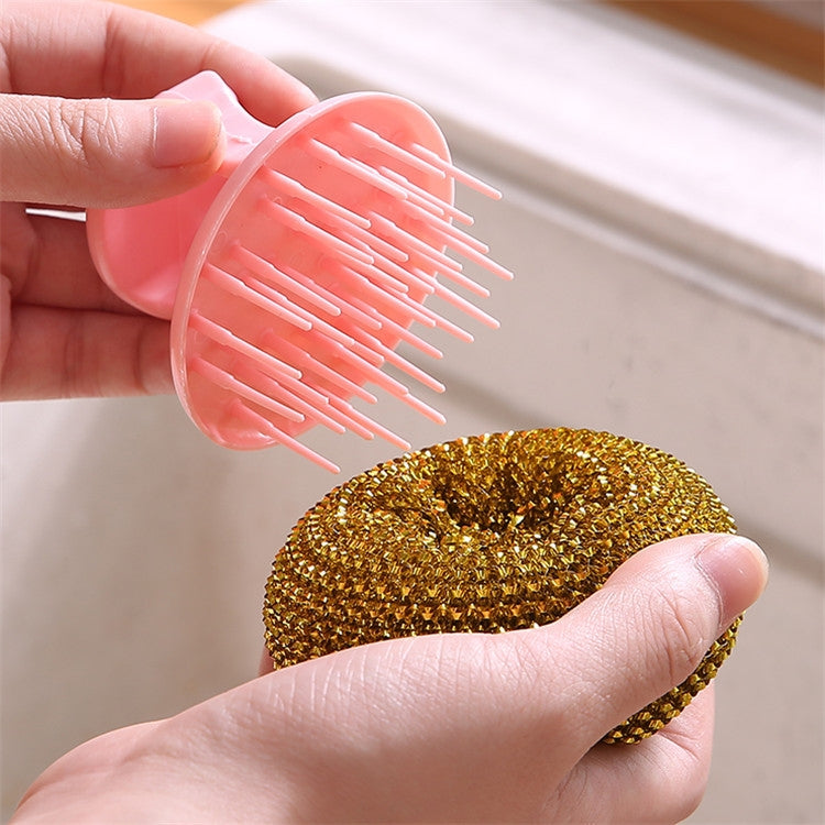 Removable Cleaning Wire Ball Kitchen Pot And Dish Brush(Random Handle+Ball)