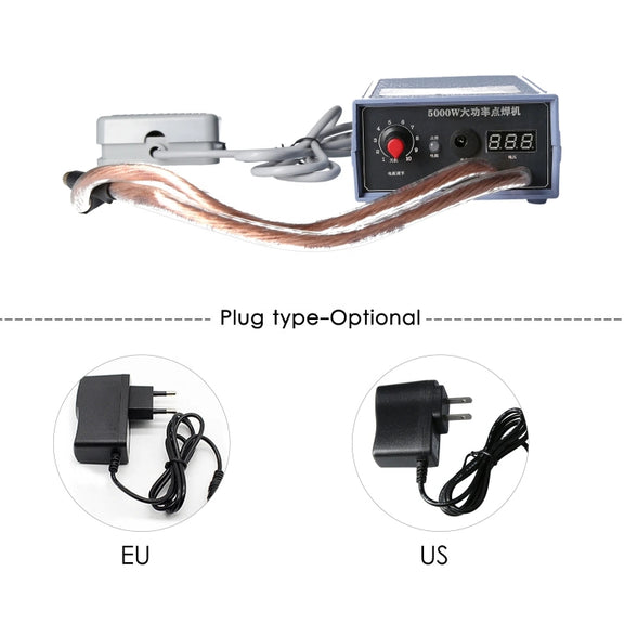 Portable 18650 Battery Spot Welder 5000W High Power Handheld Spot Welding Machine, Style: Automatic Version EU Plug