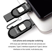 Lenovo Thinkplus TFU301 Dual Interface Type-C+USB Fingerprint Encrypted USB Flash Drive, Capacity: 256G