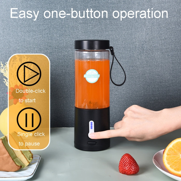 Portable Multifunctional USB Rechargeable Juice Extractor Cup Mini Electrical Juicer(Black)