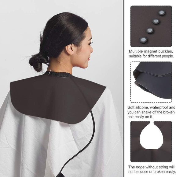 Hair Cutting Adjustable Shawl Capes Silicone Hairdressing Pad Neck Wrap Guard for Salon, Spec: Small Red