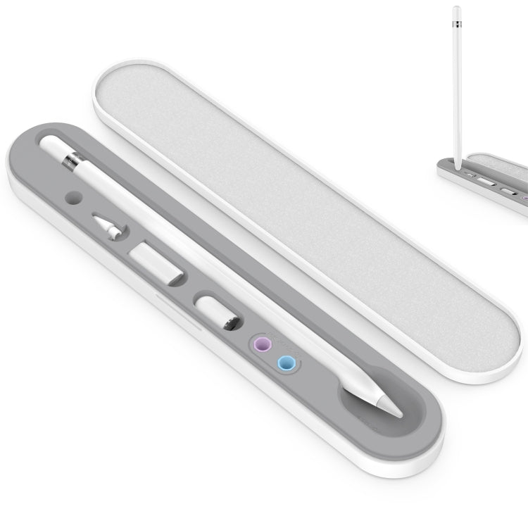 AahStyle PT121 For Apple Pencil 1 / 2 Magnetic Storage Convenient Pen Box(White)