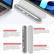 AahStyle PT121 For Apple Pencil 1 / 2 Magnetic Storage Convenient Pen Box(White)