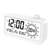 Visual Timer Alarm Clock Dual Display LCD Time Reminder(White)