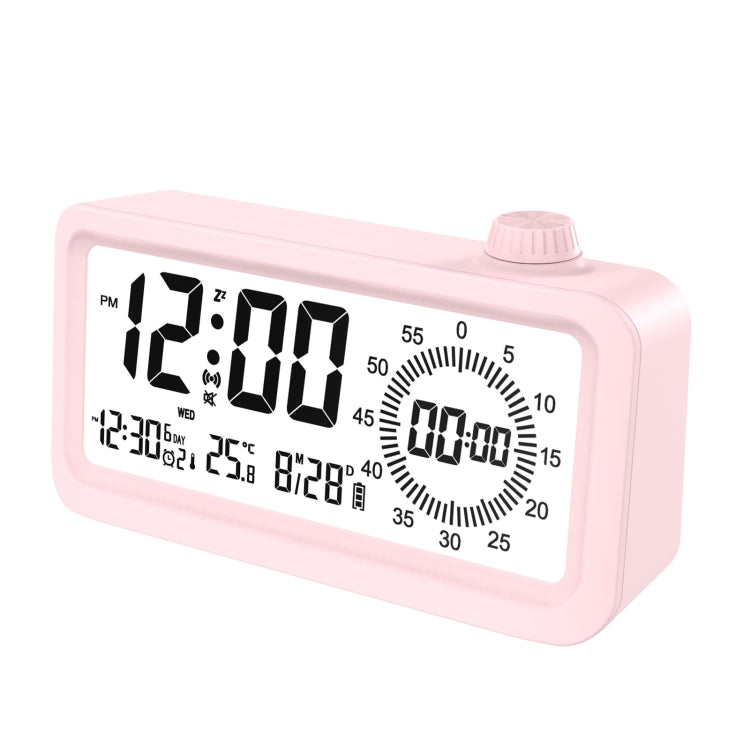 Visual Timer Alarm Clock Dual Display LCD Time Reminder(Pink)