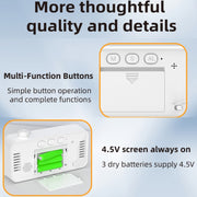 Visual Timer Alarm Clock Dual Display LCD Time Reminder(White)