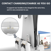 For PS5 iplay Dual-seat Charging and Cooling Base Bracket Storage Rack(White)