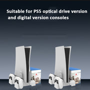 For PS5 iplay Dual-seat Charging and Cooling Base Bracket Storage Rack(White)