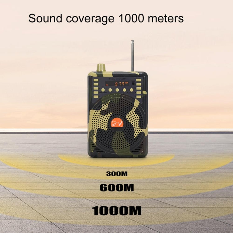 48W Wireless Bluetooth Voice Amplifier with Remote Control Supports USB/TF Card Playback EU Plug(Camouflage)