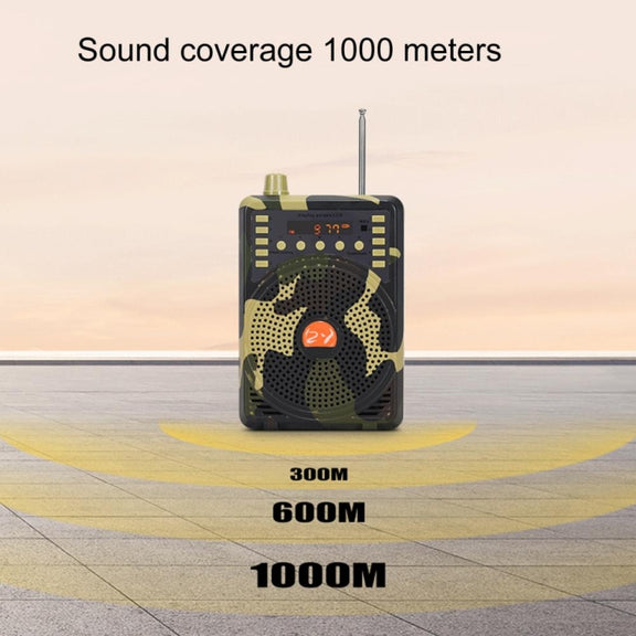 48W Wireless Bluetooth Voice Amplifier with Remote Control Supports USB/TF Card Playback EU Plug(Camouflage)