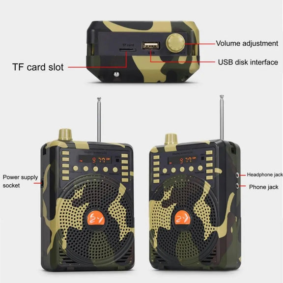 48W Wireless Bluetooth Voice Amplifier with Remote Control Supports USB/TF Card Playback EU Plug(Camouflage)