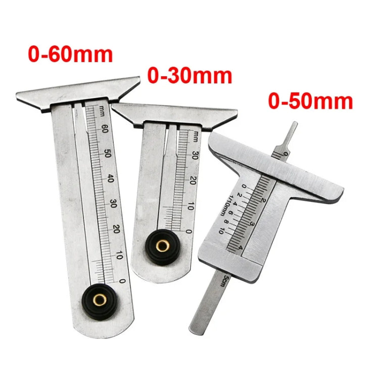 0-30mm Stainless Steel Tire Tread Vernier Depth Gauge