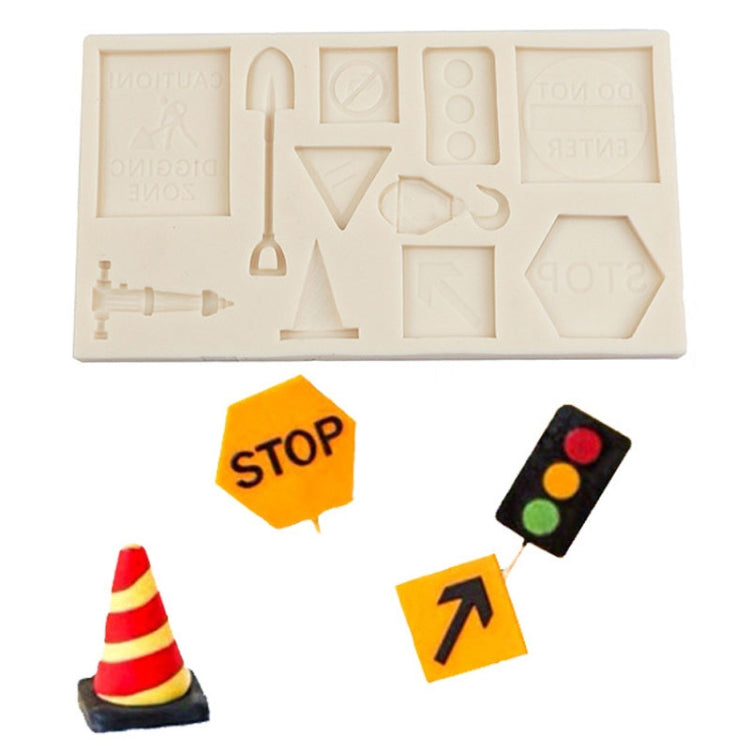 Cartoon Construction Site Tools Engineering Car Cake Decoration Molds, Specification: MK-3055 (Light Gray)