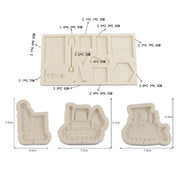 Cartoon Construction Site Tools Engineering Car Cake Decoration Molds, Specification: MK-3055 (Light Gray)