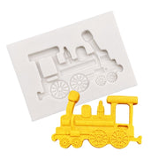 Classic Car Train Silicone Fondant Cake Mold Baking Decoration Tools(Gray)