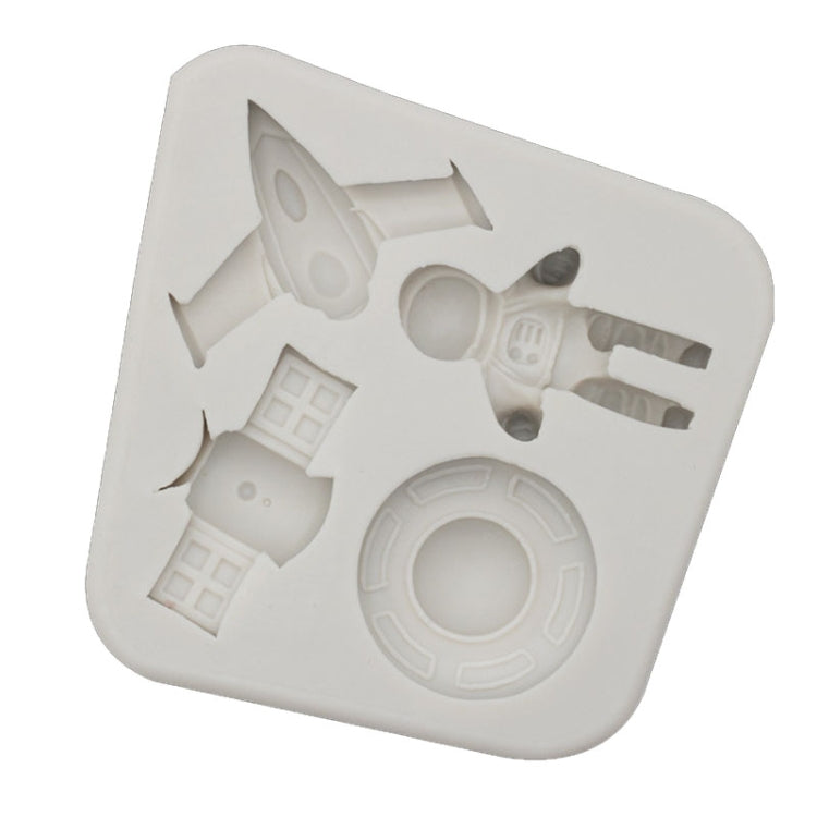 Astronaut Planet Rocket Silicone Fondant Chocolate Mold Cake Decorating Accessories Tools(Grey)
