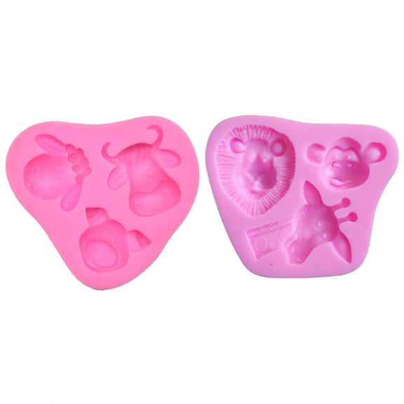 Cartoon Three-dimensional Animals Fondant Silicone Mold Cake Decorating Baking Tools, Specification: 0599
