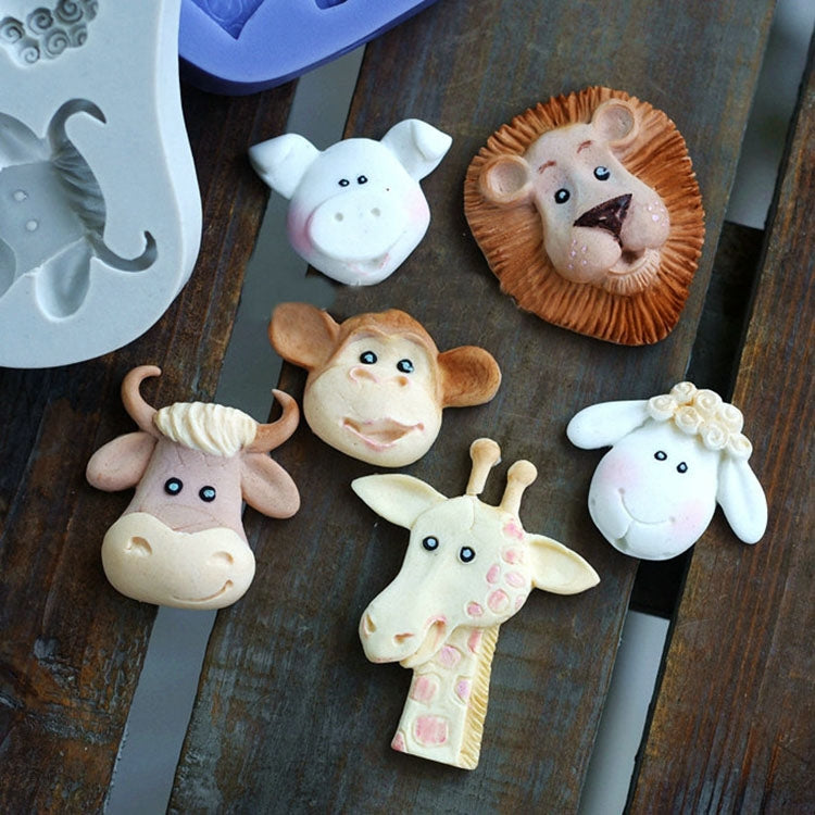 Cartoon Three-dimensional Animals Fondant Silicone Mold Cake Decorating Baking Tools, Specification: 0599