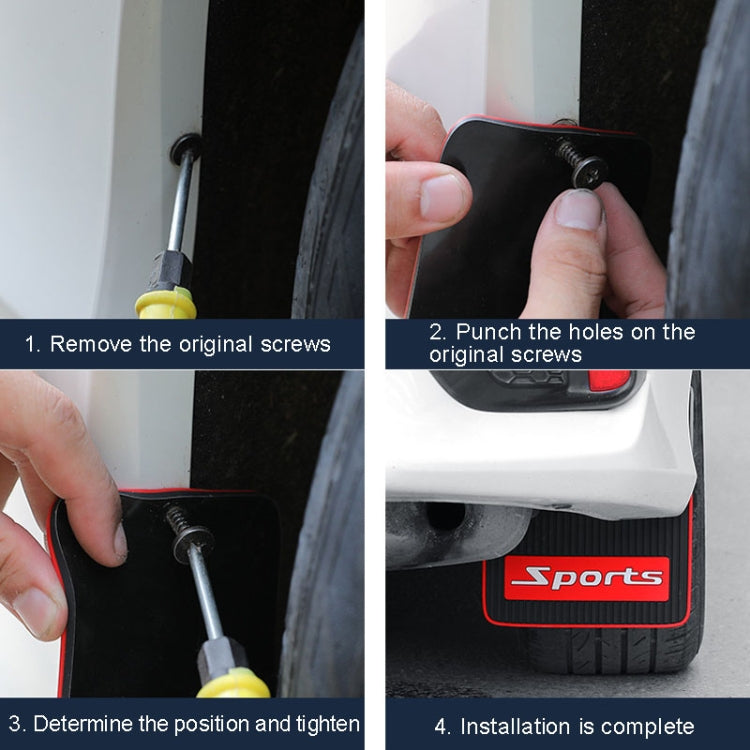2pcs Car Tire Mud Flap Modification Plastic Anti-Splash Mud Flap, Style: Large Sports