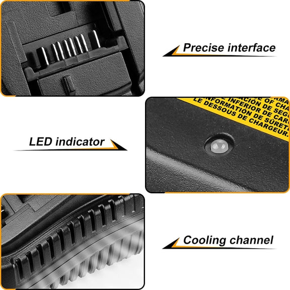 DCB118 For Dewalt 12V-20V Electric Tool Battery Charger, Plug: UK (Yellow)
