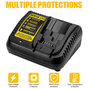 DCB118 For Dewalt 12V-20V Electric Tool Battery Charger, Plug: UK (Black)