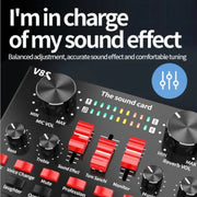 BM800+V8S Sound Card Set  Audio Condenser Mic Studio Singing Microphone