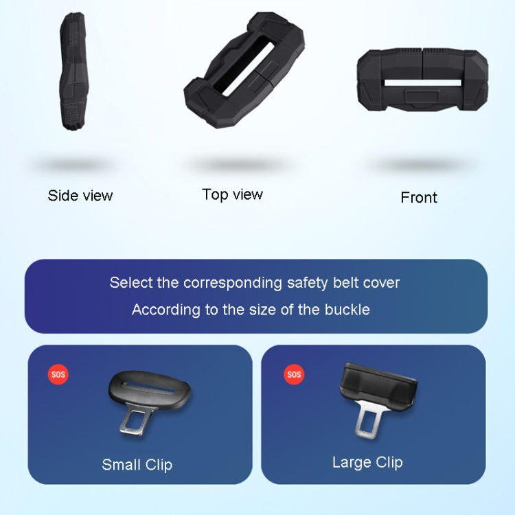 Small Car Seatbelt Buckle Protective Cover Anti Scratch Silicone Protector For Safety Belt Plugs(Black)