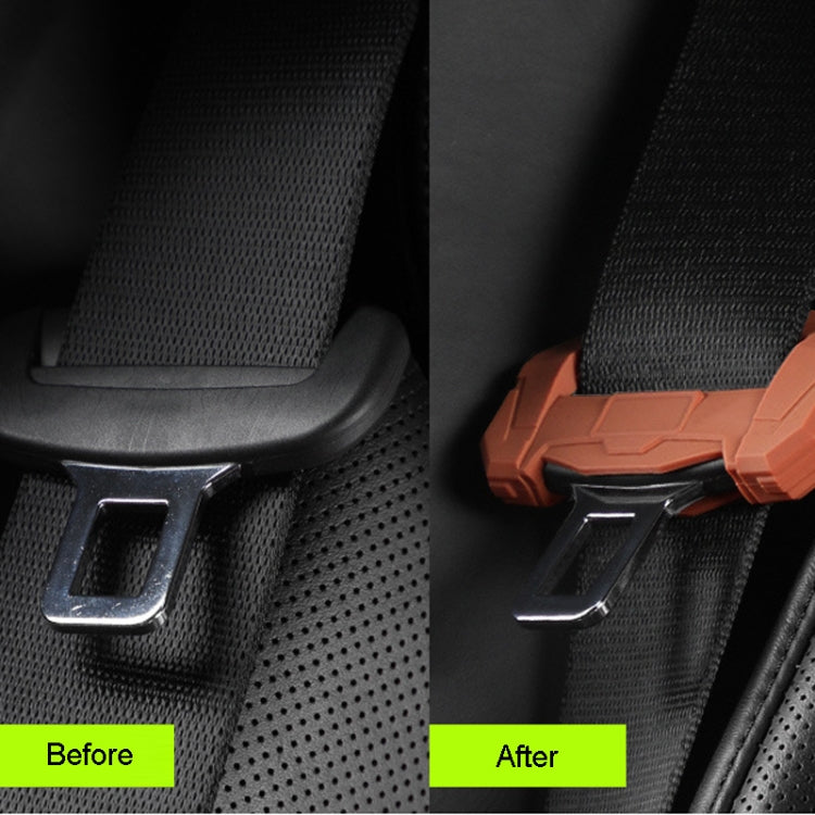 Small Car Seatbelt Buckle Protective Cover Anti Scratch Silicone Protector For Safety Belt Plugs(Black)