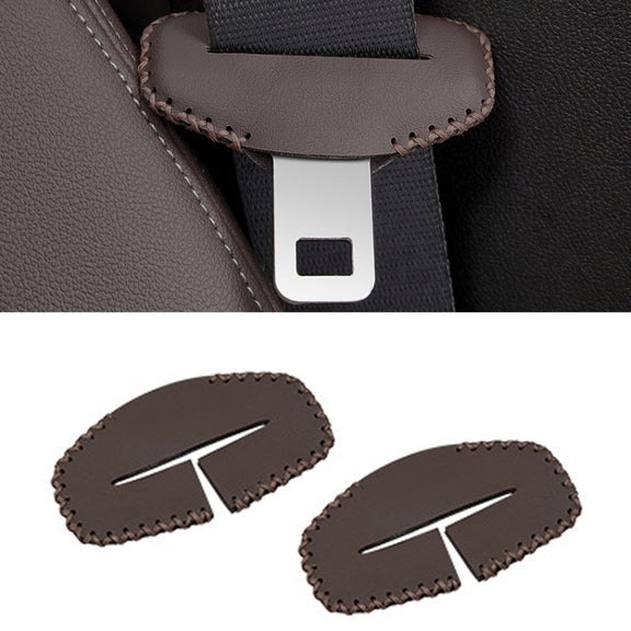 For BMW 1pair Seatbelt Insert Protector Bumper Belt Chuck Decoration(Brown)