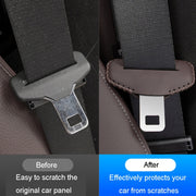 For BMW 1pair Seatbelt Insert Protector Bumper Belt Chuck Decoration(Brown)
