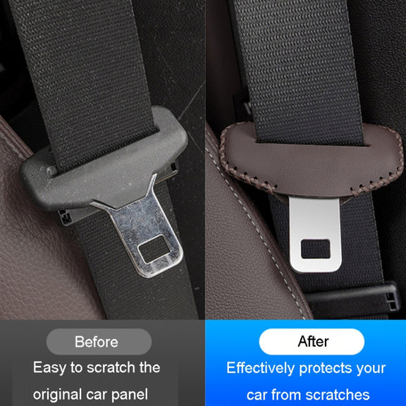 For BMW 1pair Seatbelt Insert Protector Bumper Belt Chuck Decoration(Brown)