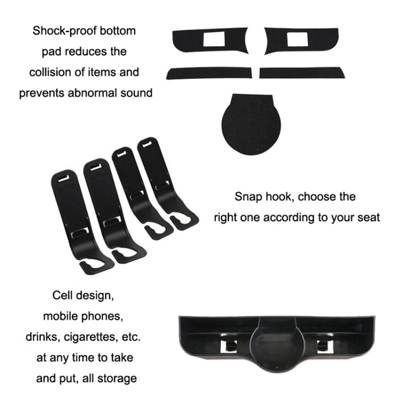 Car Seat Back Storage Box Rear Hanging Cup Holder(Black)