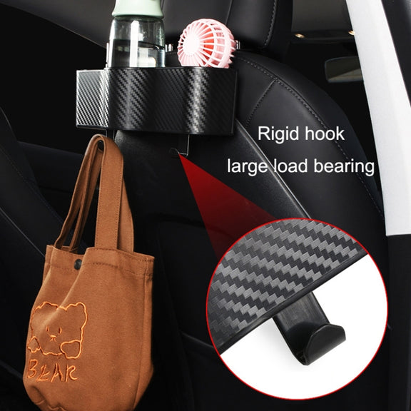 Car Seat Back Storage Box Rear Hanging Cup Holder(Black)