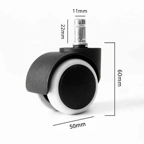 2 Inch 11 x 22mm Plunger Swivel Casters Chair Replacement Wheels(White)
