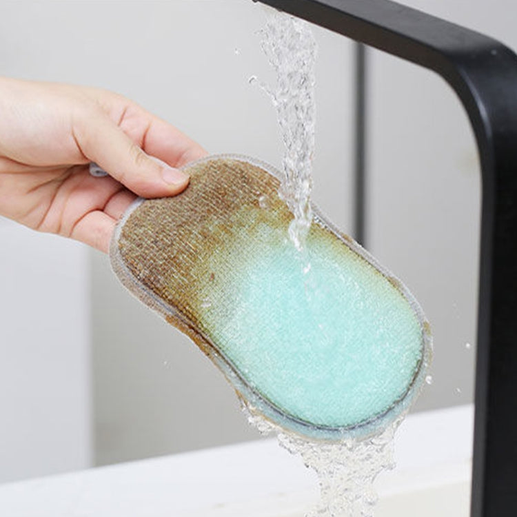 5pcs Double-sided Absorbent Kitchen Dishwashing Sponge Multifunctional Cleaning Rag, Style: Blue