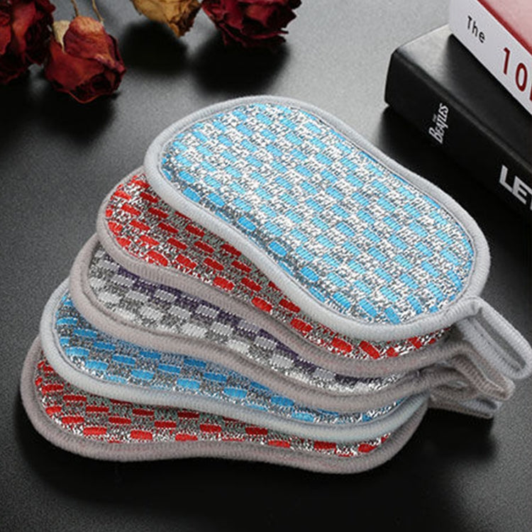 5pcs Double-sided Absorbent Kitchen Dishwashing Sponge Multifunctional Cleaning Rag, Style: Gray