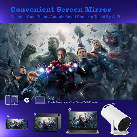 HY300 Smart Projector Android 11.0 System 120 Lumen Portable Projector US Plug