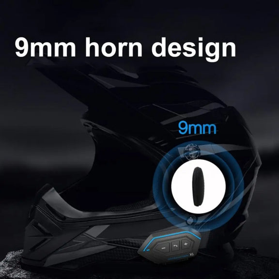 X6 Helmet Bluetooth Headset Wireless Water-resistant Moto Handsfree Stereo Headphone(Hard Pipe Wheat)