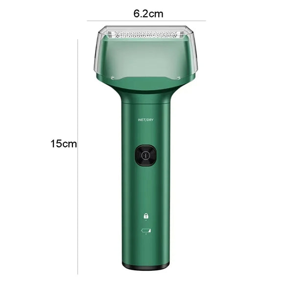 Men Reciprocating 3-Blade Rechargeable Shaver Washable Portable Beard Razor(Gray)