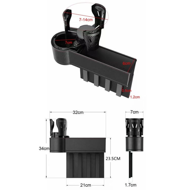 Car Seat Gap Storage Box Car Water Cup Holder Ashtray, Color: Left Carbon Fiber