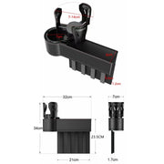 Car Seat Gap Storage Box Car Water Cup Holder Ashtray, Color: Right Black Red