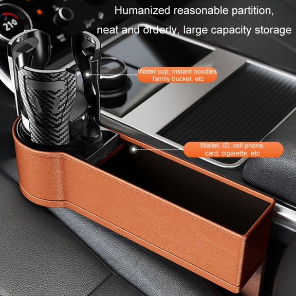Car Seat Gap Storage Box Car Water Cup Holder Ashtray, Color: Left Carbon Fiber