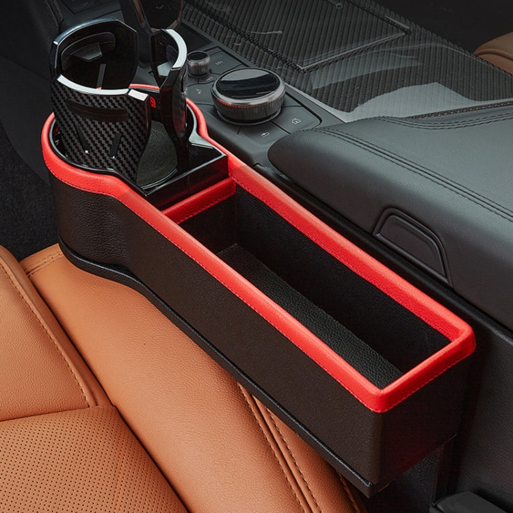 Car Seat Gap Storage Box Car Water Cup Holder Ashtray, Color: Left Carbon Fiber