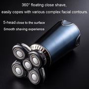 Men Multifunctional Electrical Shaver Rechargeable 5-Blade Shaving Razor(Dark Blue)