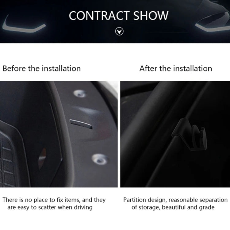 For Tesla Model Y Front Trunk Storage Hook Car Storage Hook Modification Accessories(Black)